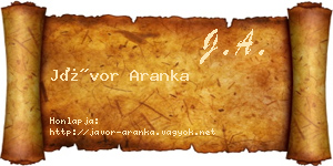 Jávor Aranka névjegykártya