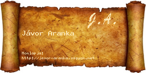 Jávor Aranka névjegykártya